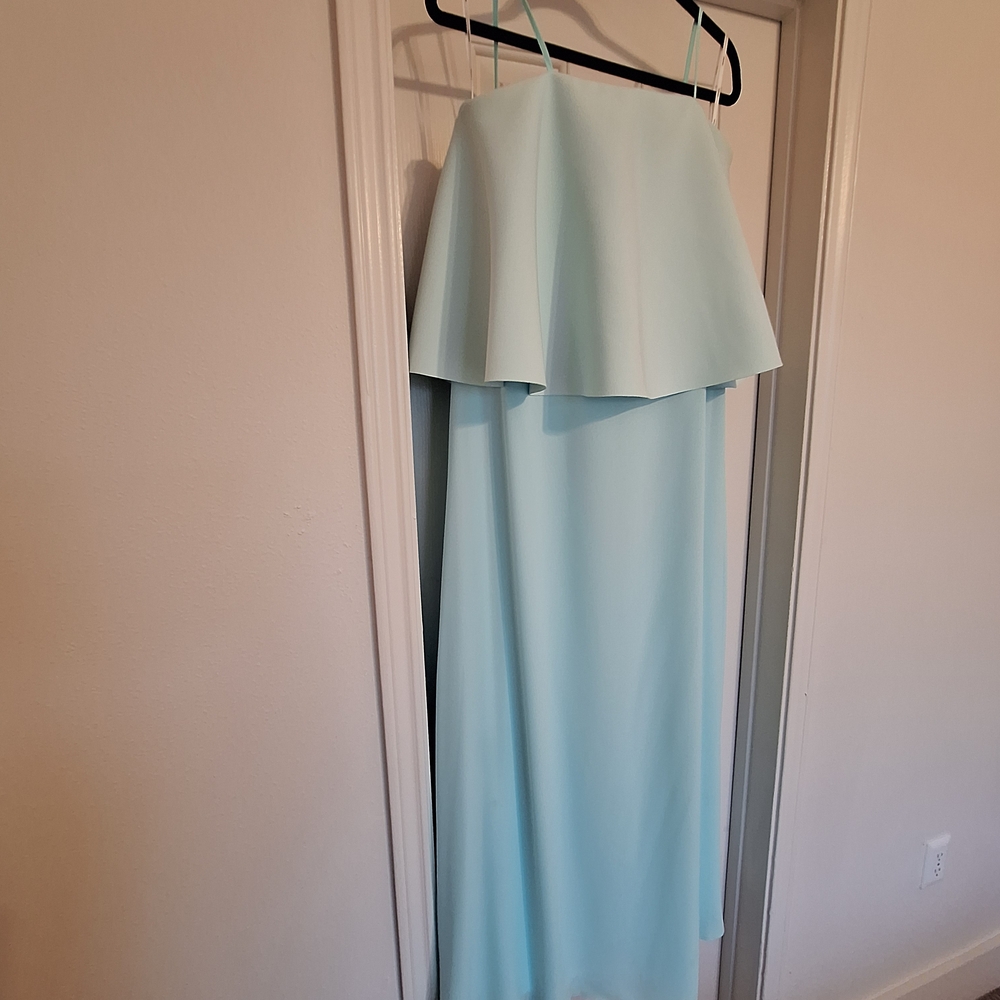 Elegant Light Blue Strapless Dress